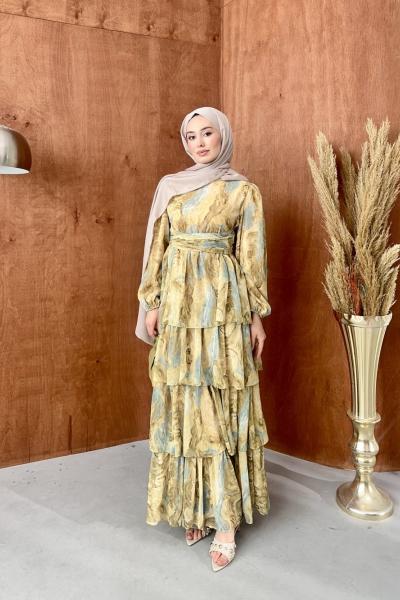 Hareli Elbise Sarı
