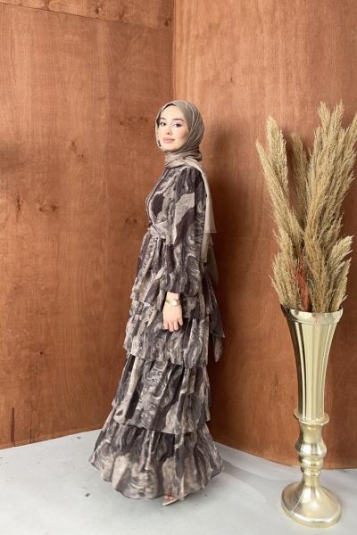 Hareli Takım Kahverengi Bej