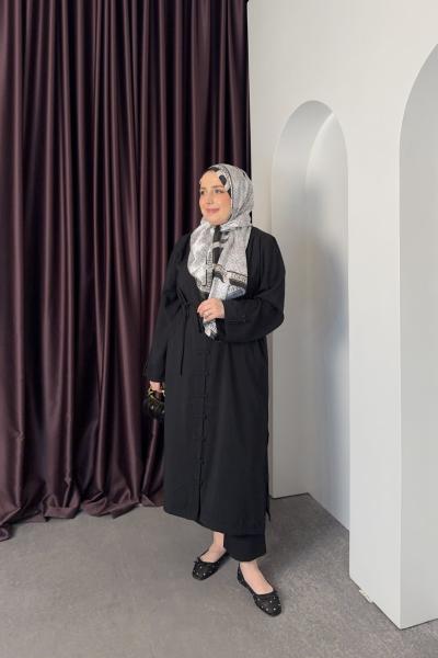 Brit Düğmeli Tunik Siyah