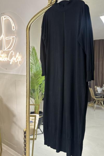 triko elbise siyah Siyah