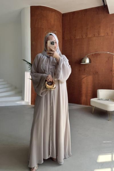 Şallı abaya Krem