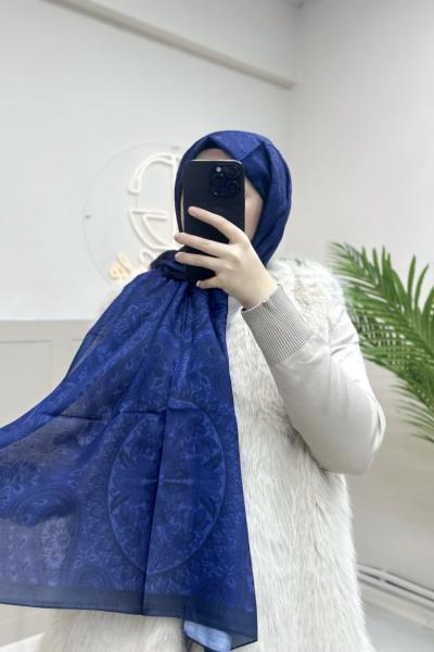VERDANİCA PAMUK ŞAL Saks Mavisi