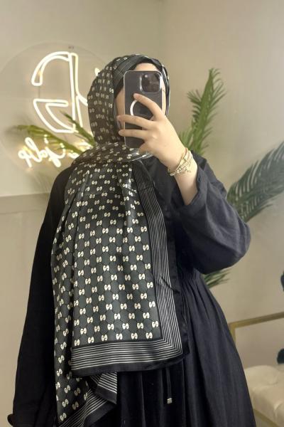 gucci yaldızlı vual şal Gri Siyah