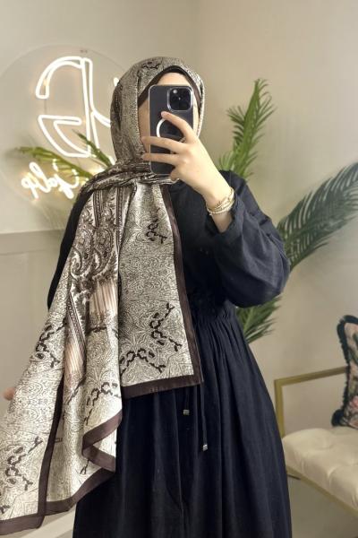 etnik desen vual şal Kahverengi