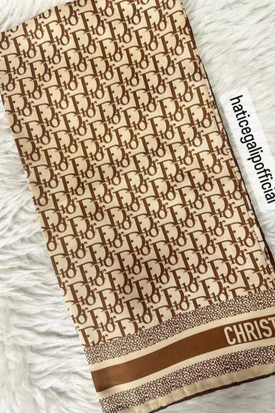 dior twill ipek eşarp Kahverengi