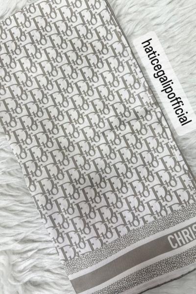 dior twill ipek eşarp Vizon