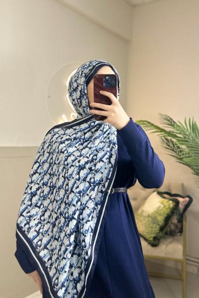 DIOR KAŞMİR PAMUK ŞAL Lacivert