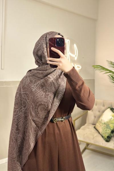 etnik desen şal Kahverengi