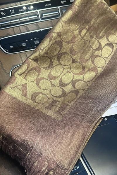 COACH KAŞMİR İPEK ÇİFT TARAFLI kahve Gold