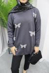 SİMLİ KELEBEK TRİKO Antrasit