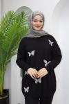 SİMLİ KELEBEK TRİKO Siyah