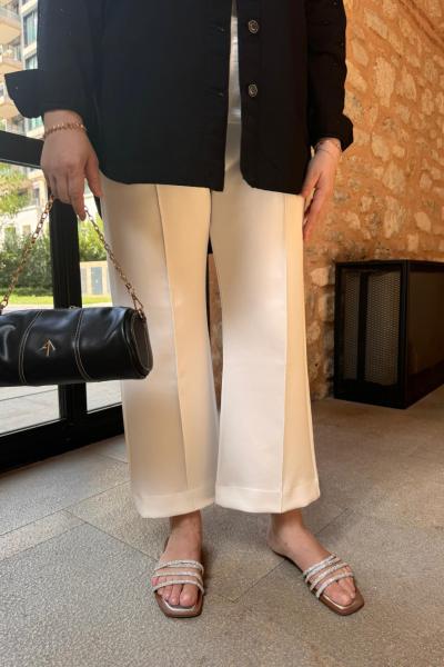 Çımalı Scuba Pantolon Beyaz