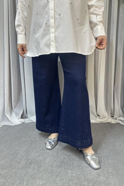 ÇIMALI KOYU MAVİ JEAN Kot