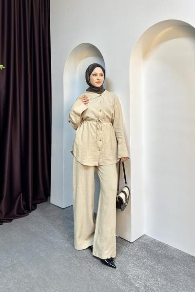 KETEN GOLD DETAY TAKIM Krem