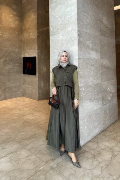 PARAŞÜT ELBİSE Haki