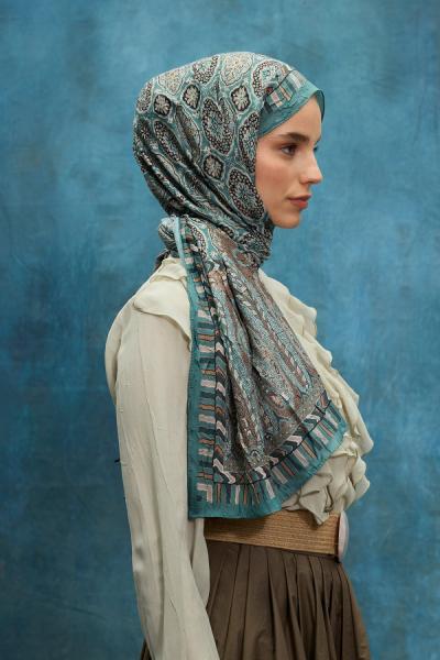 ETNİK CRASH ŞAL Mint Yeşili