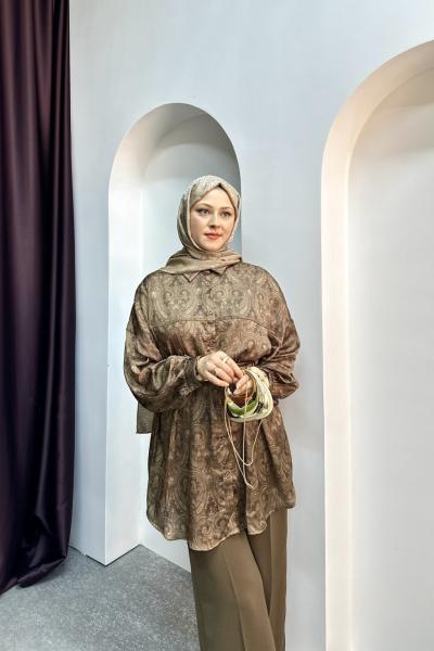 ETRO SATEN GÖMLEK Haki