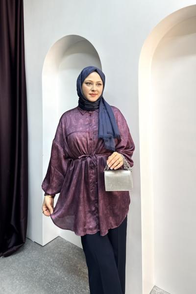 ETRO SATEN GÖMLEK Mor