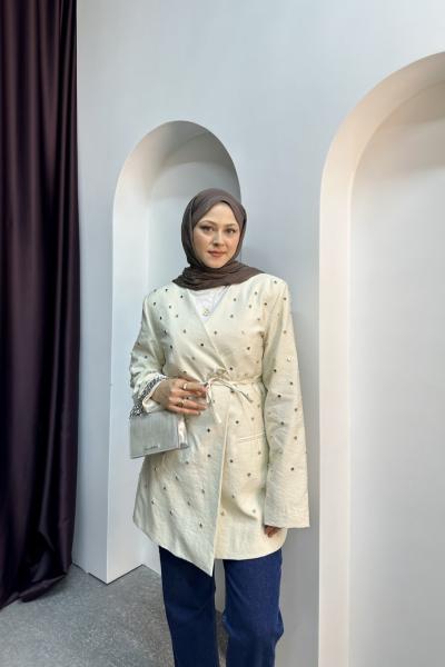 ZIMBA DETAY CEKET Krem