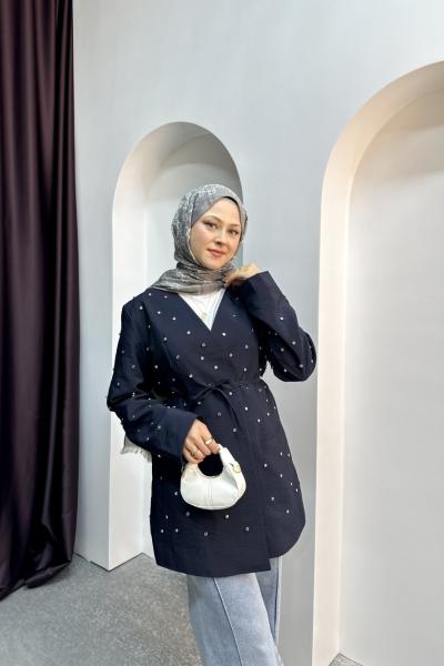 ZIMBA DETAY CEKET Lacivert