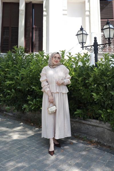 BUQE ETEKLİ TAKIM Bej