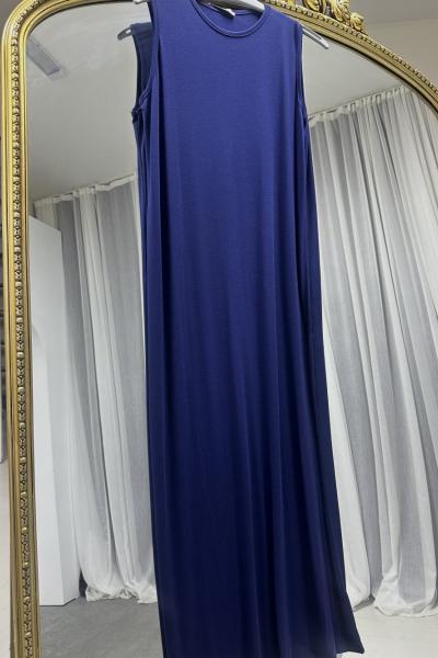 PENYE SIFIR KOL ELBİSE Lacivert