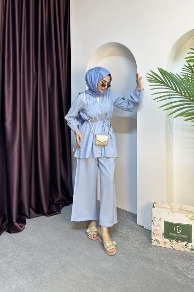 HAKİM YAKA TENSEL TAKIM Bebe Mavisi