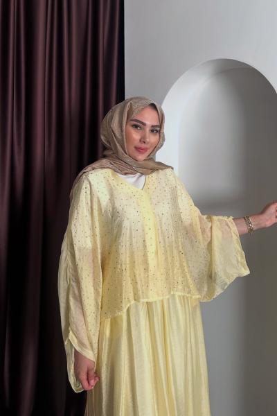 TAŞLI ETEKLİ TAKIM Sarı