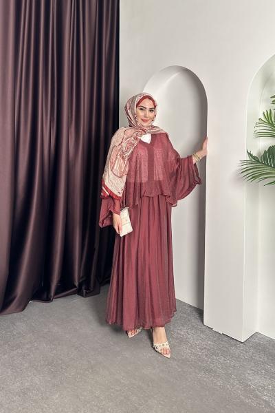 TAŞLI ETEKLİ TAKIM Bordo