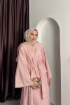 GOLD DÜĞMELİ ETEKLİ TAKIM Pembe
