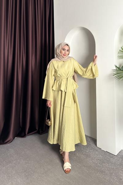 GOLD DÜĞMELİ ETEKLİ TAKIM Fıstık Yeşili