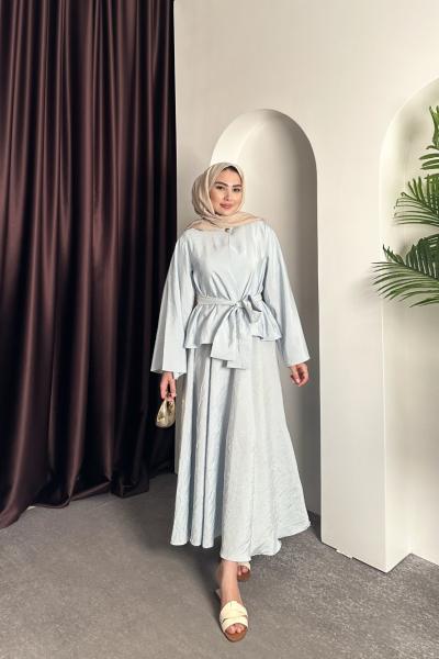 GOLD DÜĞMELİ ETEKLİ TAKIM Mavi