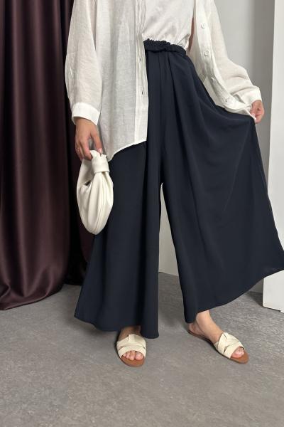 KREP PANTOLON ETEK Lacivert