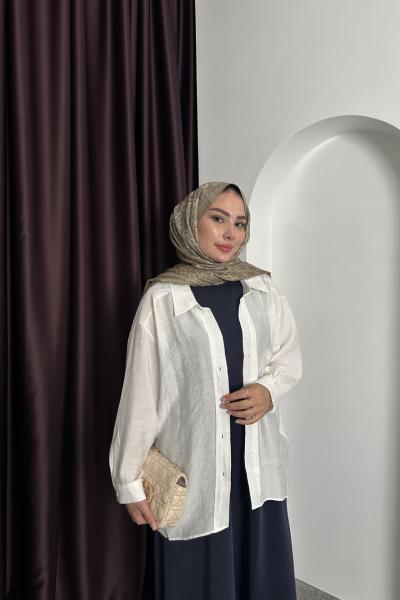 OVERSIZE TENSEL GÖMLEK Beyaz