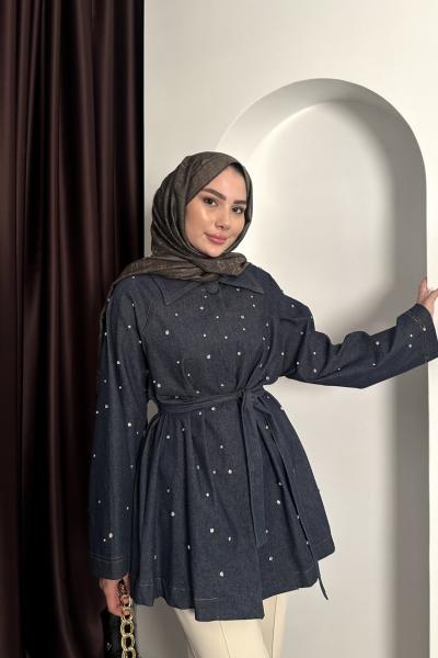 TAŞLI DENIM CEKET Kot