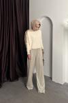 PUL PAYETLİ PANTOLON Ekru