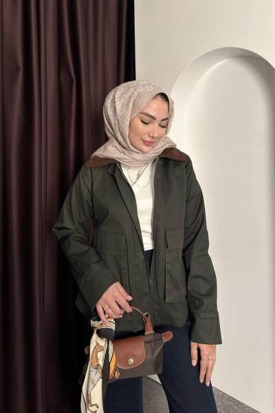 KADİFE YAKA CEKET Haki