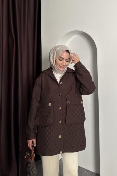 KAPİTONE MONT Kahverengi