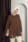 ŞERİT GOLD DÜĞMELİ TRİKO Kahverengi