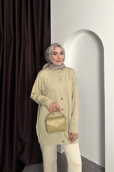 GOLD DÜĞME DETAYLI HIRKA Yeşil