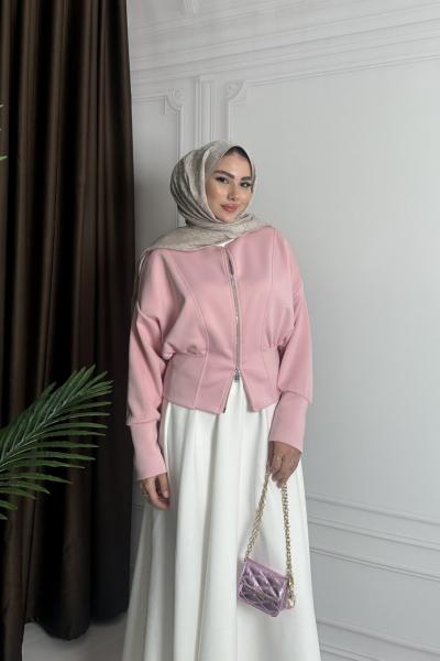 SCUBA ÇİFT FERMUAR CEKET  Pembe