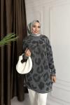LEOPAR SİMLİ TRİKO Gri