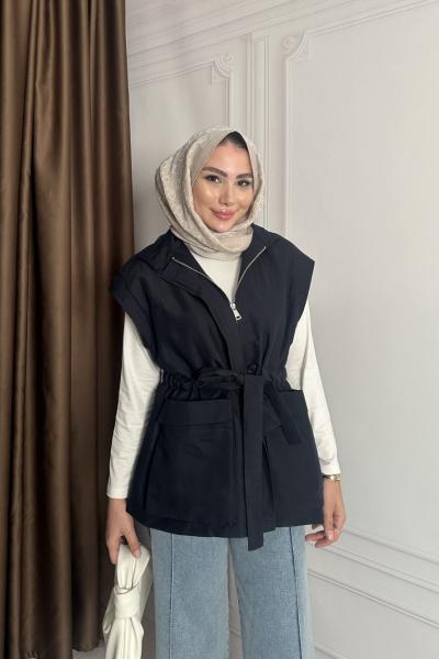 BÜZGÜLÜ YELEK Lacivert