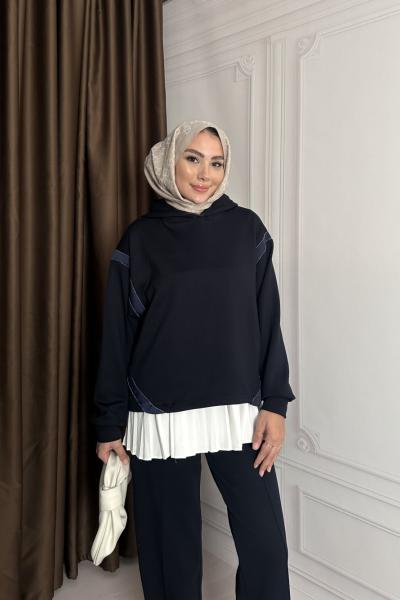 BYMN MUADİL ŞERİT TAŞ DETAY TAKIM Lacivert