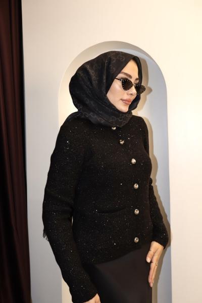 PUL DETAY TRİKO  Siyah