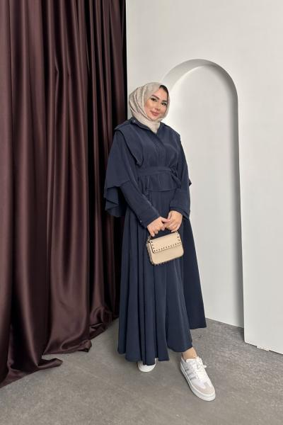 PELERİN DETAY ETEKLİ TAKIM Lacivert