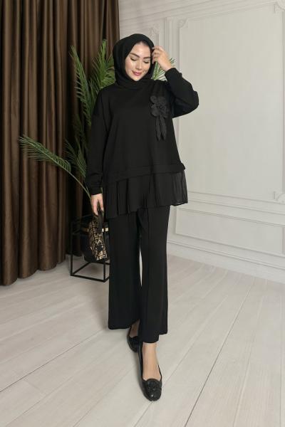 Midnight Bloom Takım Siyah