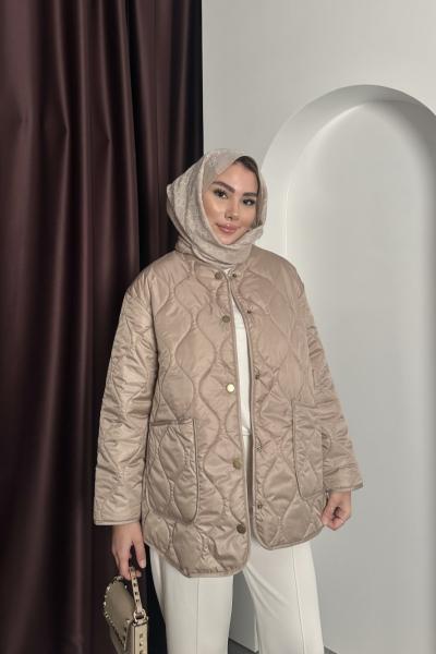 Kapitone Ceket Sütlü Kahve