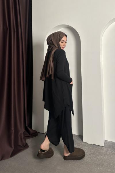 Asimetrik Comfort Takım Siyah