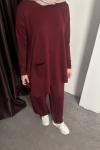 Asimetrik Comfort Takım Bordo